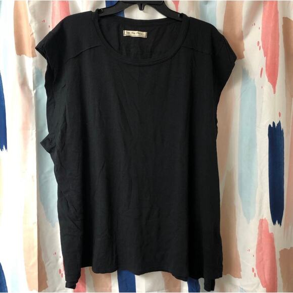 NWOT We the Free / Free People Naomi Tee in Washed Black Size Medium - Picture 3 of 13